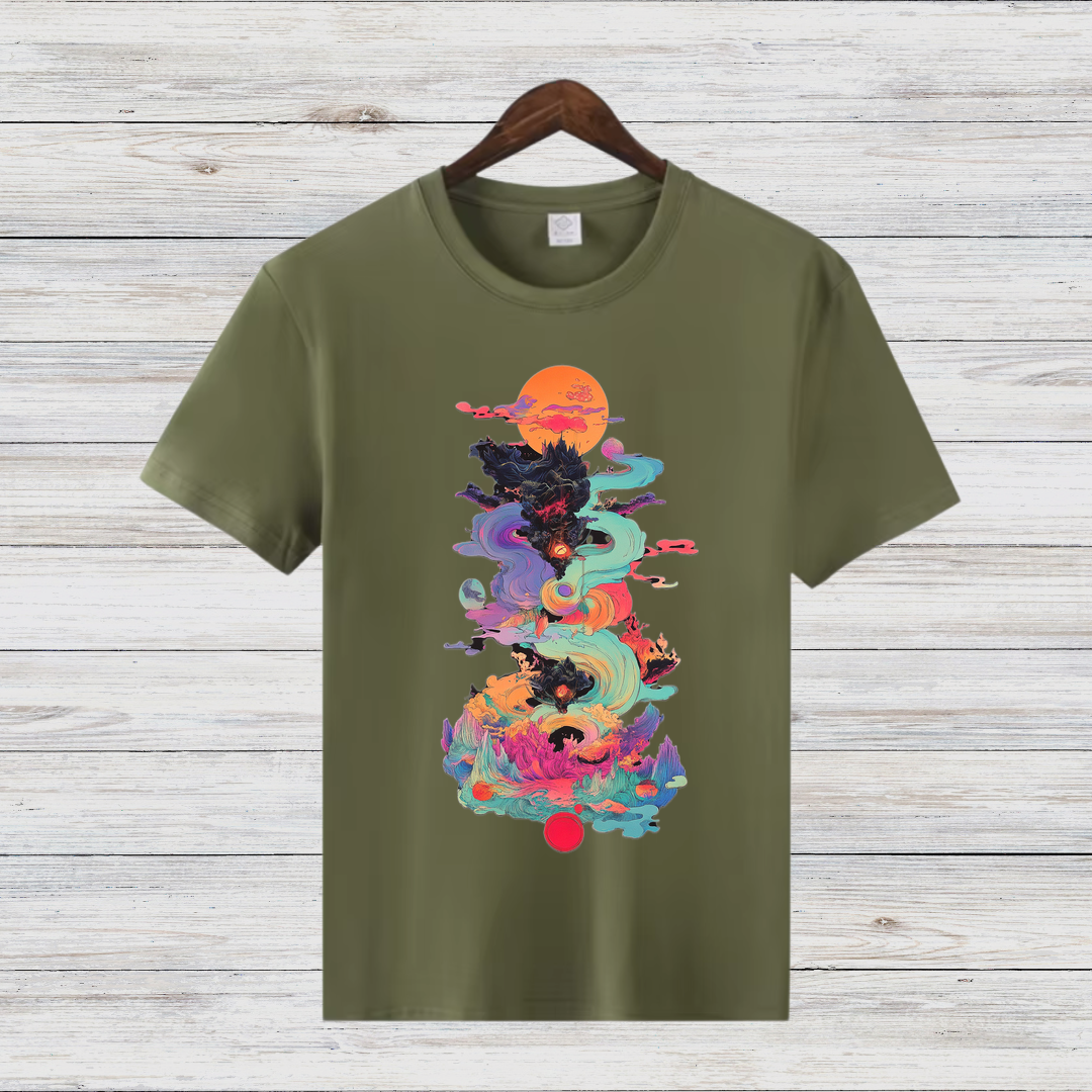 Magisches Winterdesign | Fantasievolles Kunstshirt | Mystisches Baumwollshirt | Stilvolles Geschenk für Fantasy-Fans