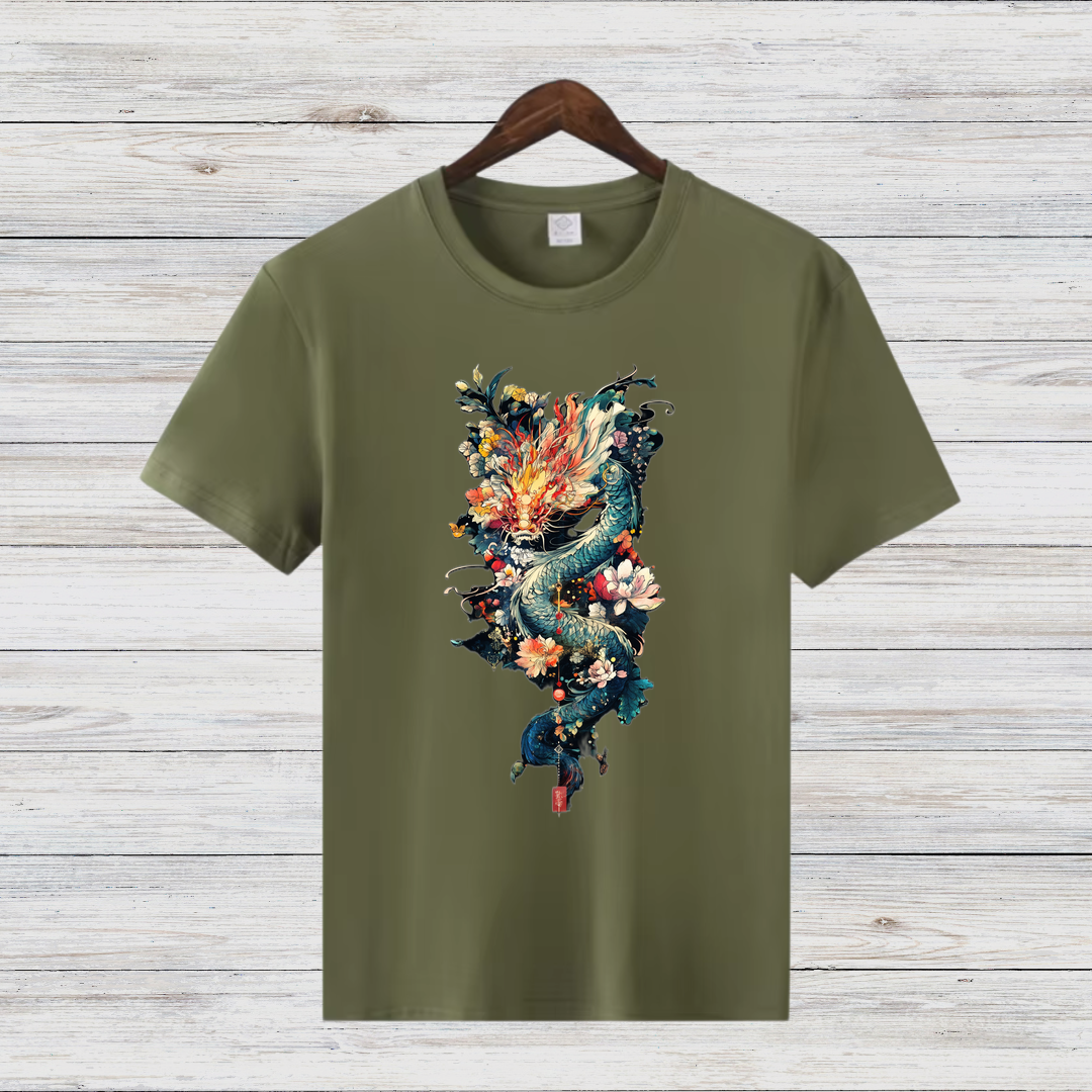 Magischer Drachen | Mystisches Fantasy T-Shirt | Kunstvolles Design | Stilvolles Statement Shirt für den Winter