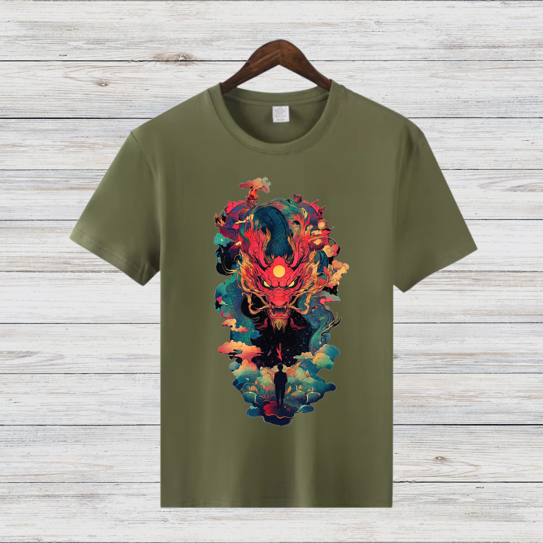 Mystischer Drachengeist | Fantasy T-Shirt | Künstlerisches Drachen-Design | Stilvolles Statement-Shirt für Fantasy-Fans