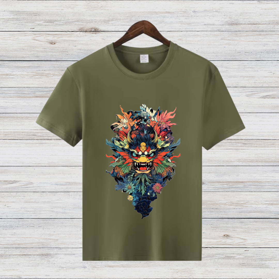 Mystischer Drachengeist | Asiatisches Kunst T-Shirt | Fantasievolles Design | Stilvolles Statement Shirt für den Winter