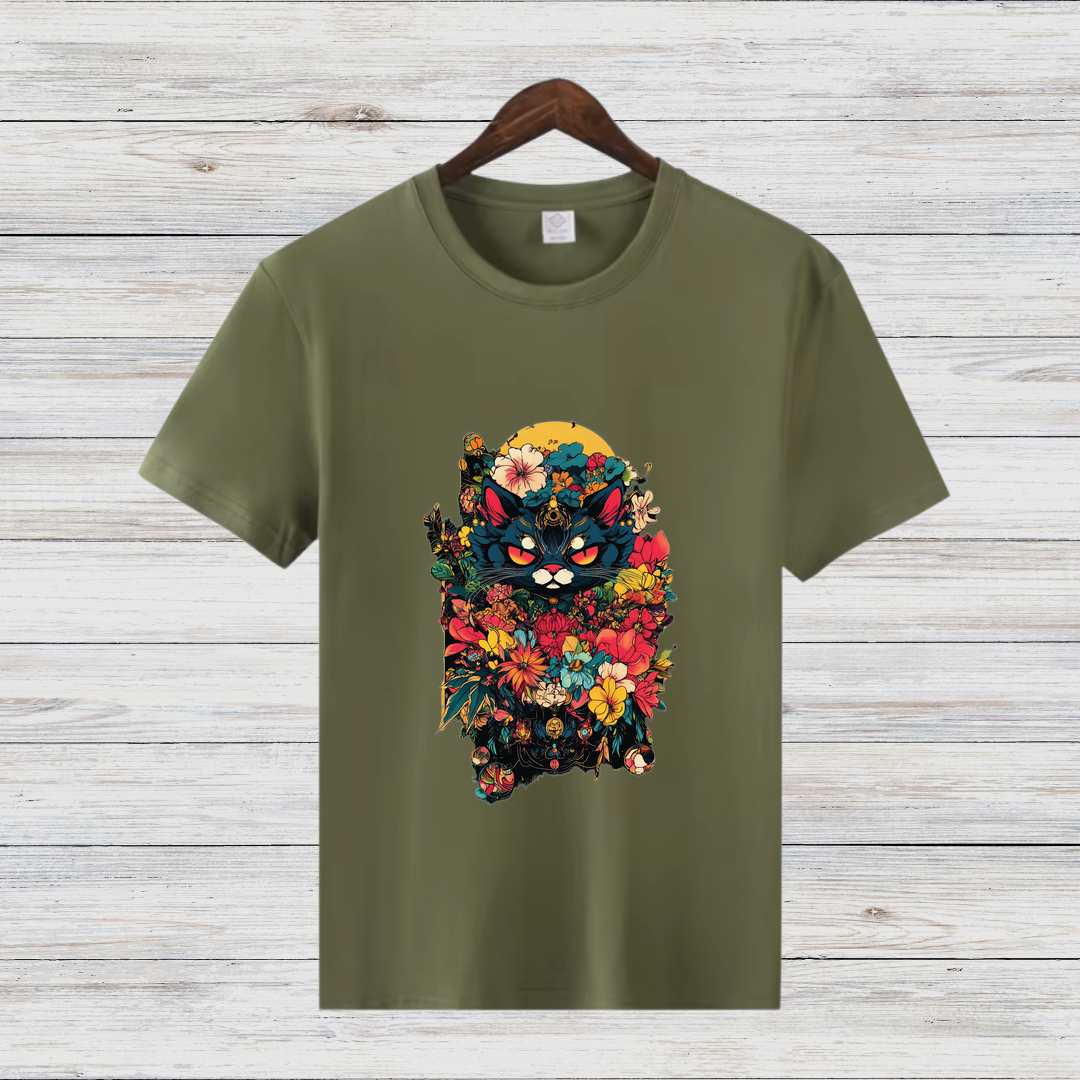 Mystische Katzenmagie | Künstlerisches T-Shirt | Fantasy Katzen-Design | Stilvolles Statement-Shirt für Katzenliebhaber