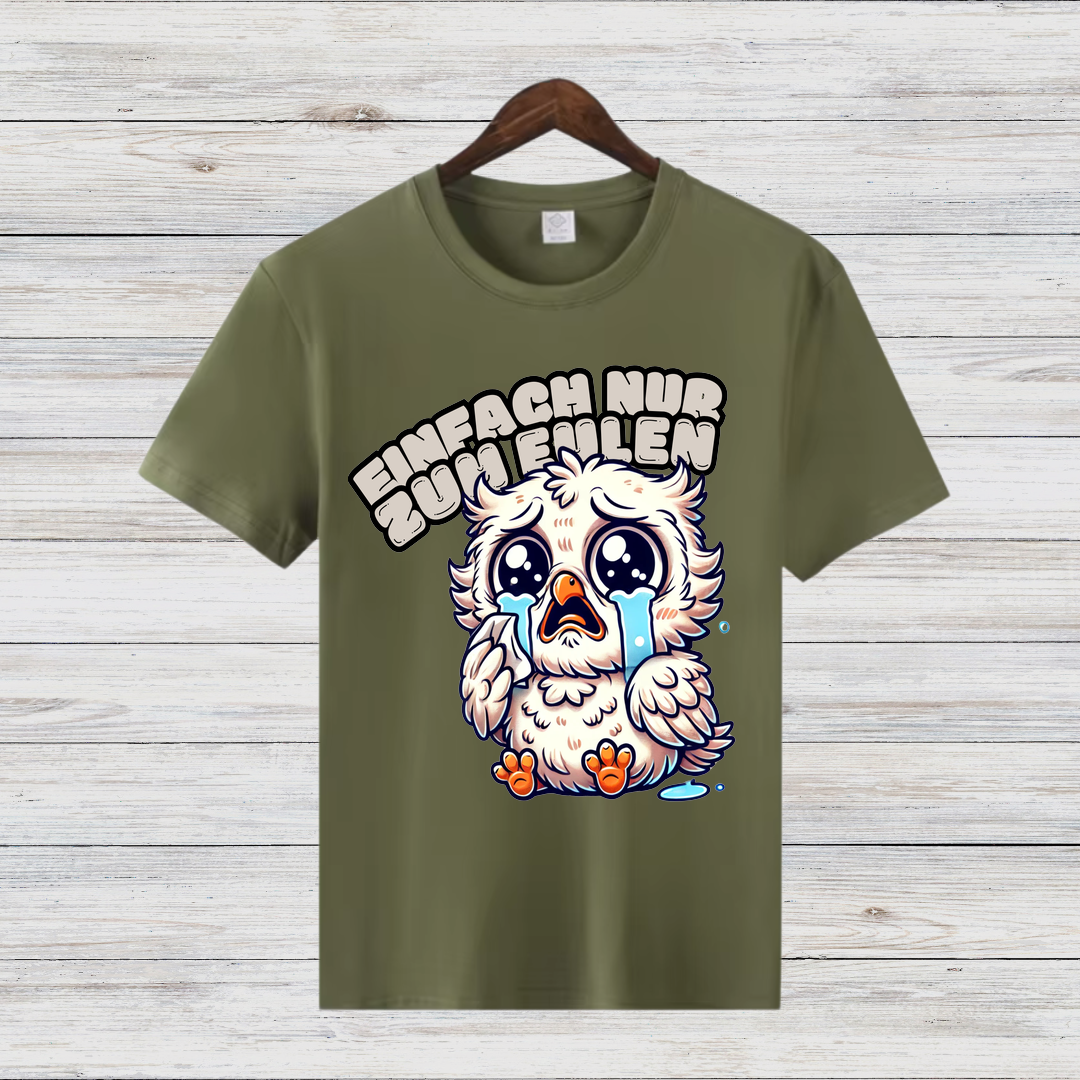 Trauriger Eulenfreund | Lustiges Wintershirt | Statement Shirt für Emotionen | Cooles Geschenk für Eulenfans