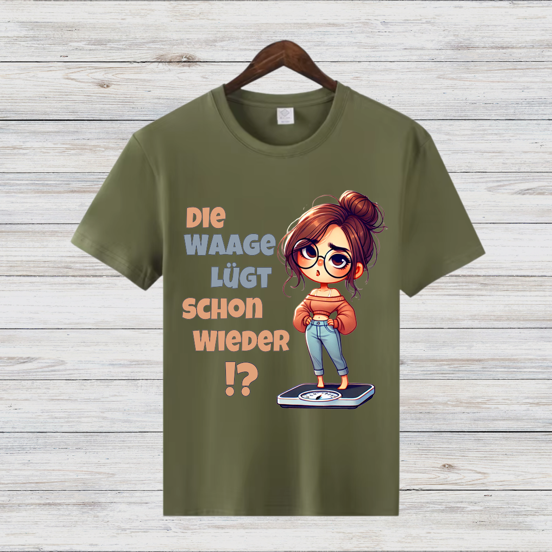 Die Waage lügt schon wieder | Lustiges Statement Shirt | Humorvolles Wintermotiv | Geschenk für Frauen