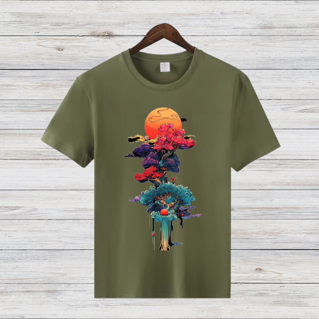 Magischer Winterbaum | Künstlerisches T-Shirt | Mystisches Naturdesign | Stilvolles Shirt für kalte Tage