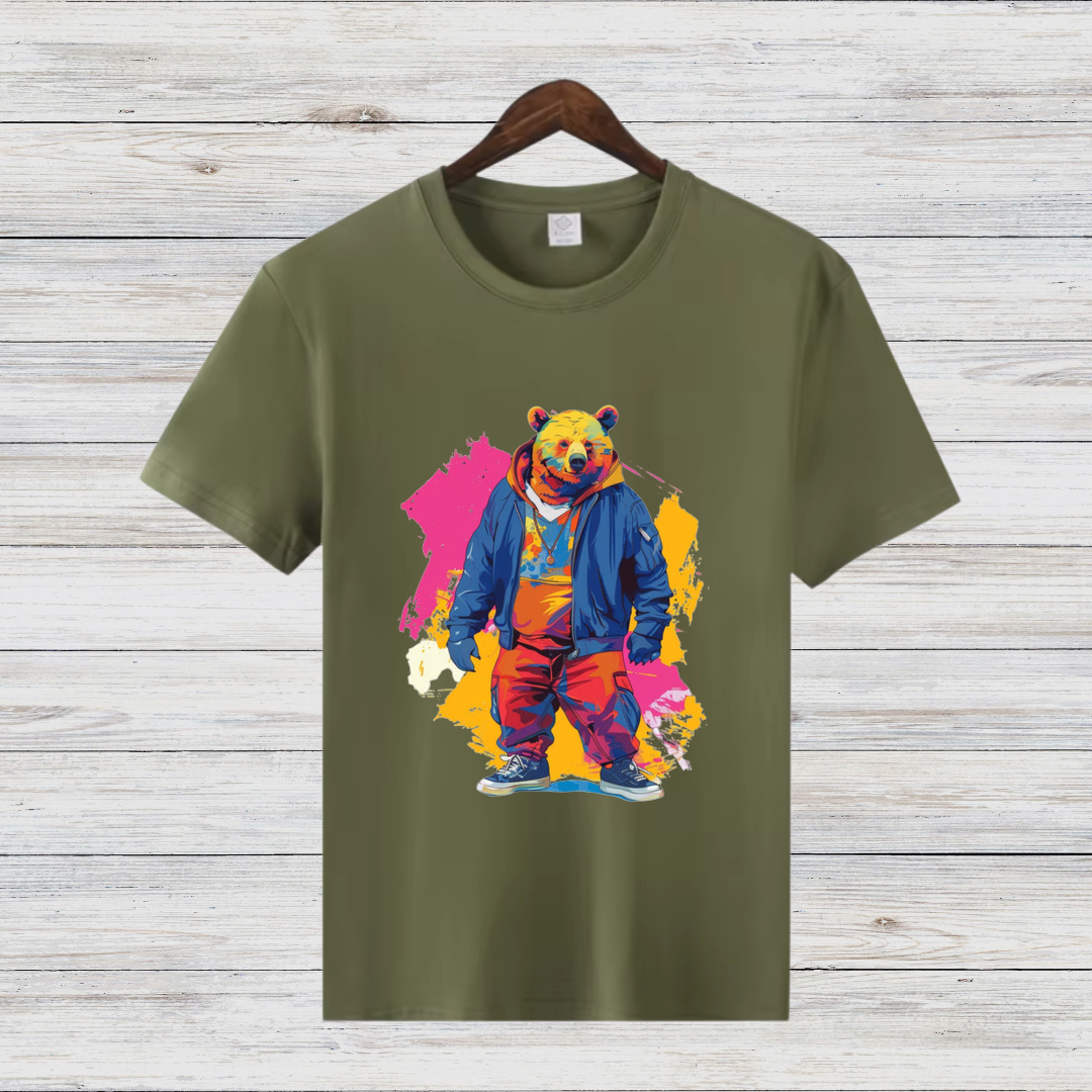 T-Shirt - Bunter Streetstyle Bär Design