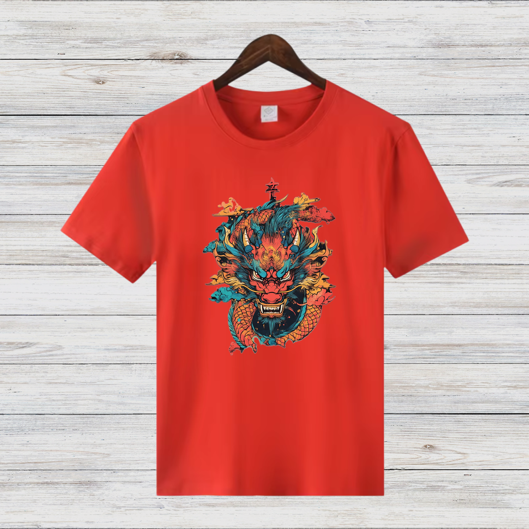 Mystischer Drachengeist | Asiatisches Drachen T-Shirt | Kunstvolles Fantasy Shirt | Statement Shirt für Drachenfans