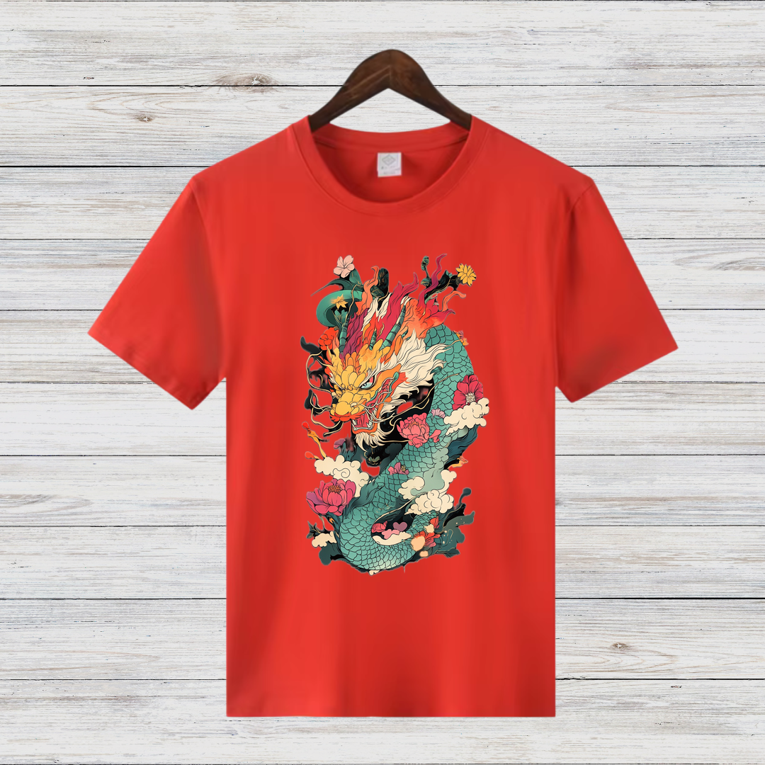 Mystischer Drachengeist | Asiatisches Drachen T-Shirt | Kunstvolles Fantasy Design | Stylisches Shirt für Drachenfans