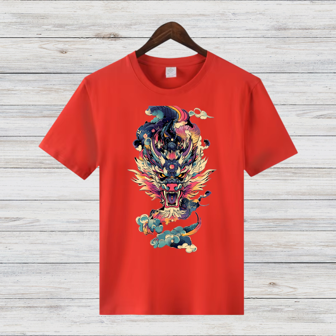 Mystischer Drachengeist | Asiatisches Drachen T-Shirt | Fantasy Kunst Shirt | Legendäres Design für Drachenfans