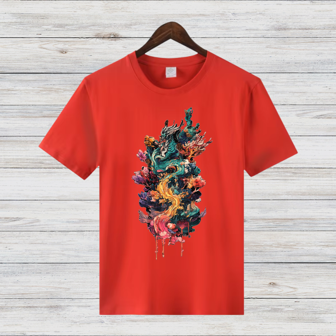 Magisches Drachen-Shirt | Künstlerisches Fantasy T-Shirt | Mystisches Design | Stilvolles Baumwollshirt für Fantasy-Fans