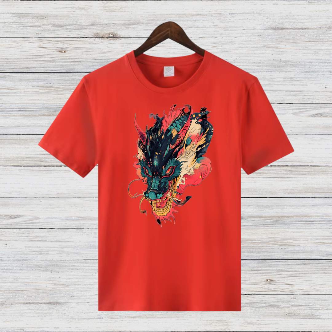 Mystischer Drachengeist | Asiatisches Drachen T-Shirt | Fantasy Kunst Shirt | Stilvolles Statement Shirt für Wintertage
