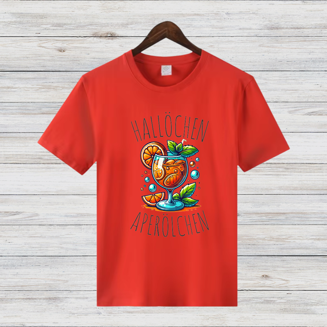 Hallöchen Aperölchen | Lustiges Party-Shirt | Stylisches Freizeitshirt | Geschenk für Aperol-Liebhaber