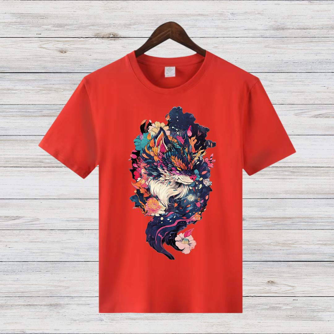 Magischer Winterwolf | Mystisches Kunst T-Shirt | Fantasievolles Design | Trendiges Shirt für die kalte Jahreszeit