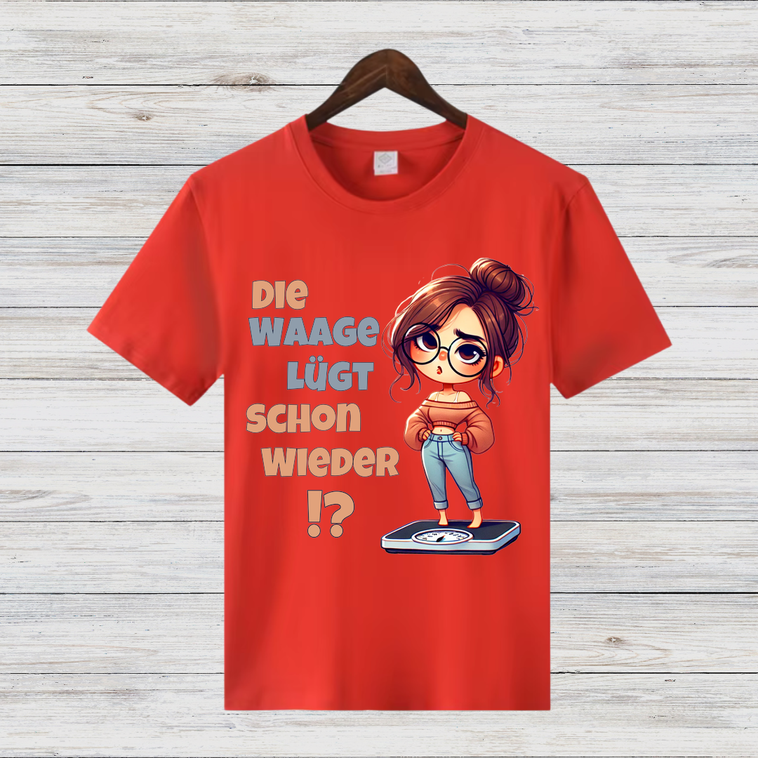 Die Waage lügt schon wieder | Lustiges Statement Shirt | Humorvolles Wintermotiv | Geschenk für Frauen