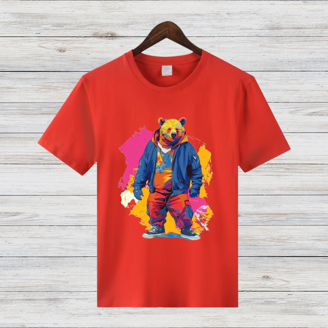 T-Shirt - Bunter Streetstyle Bär Design