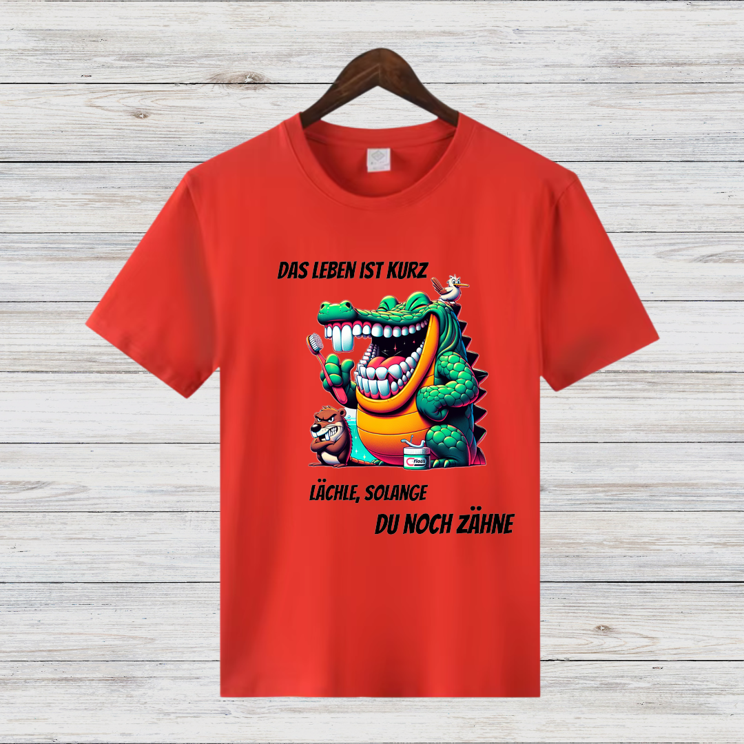 Das Leben ist kurz | Lustiges Krokodil-Shirt | Humorvolles Statement | Perfekt für kalte Tage