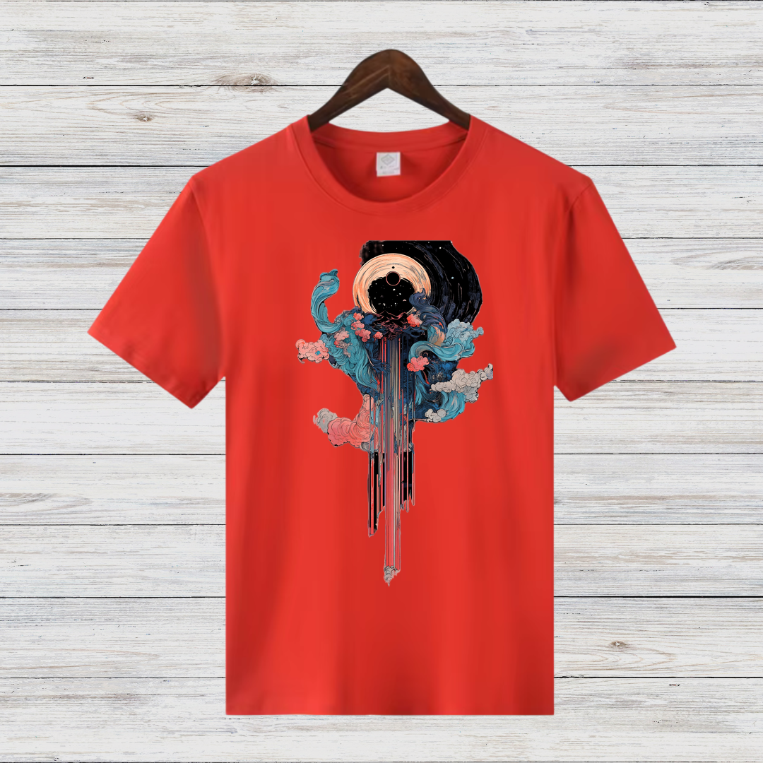 Kosmisches Kunst T-Shirt | Mystisches Design | Stilvolles Statement Shirt | Baumwollshirt für kreative Köpfe