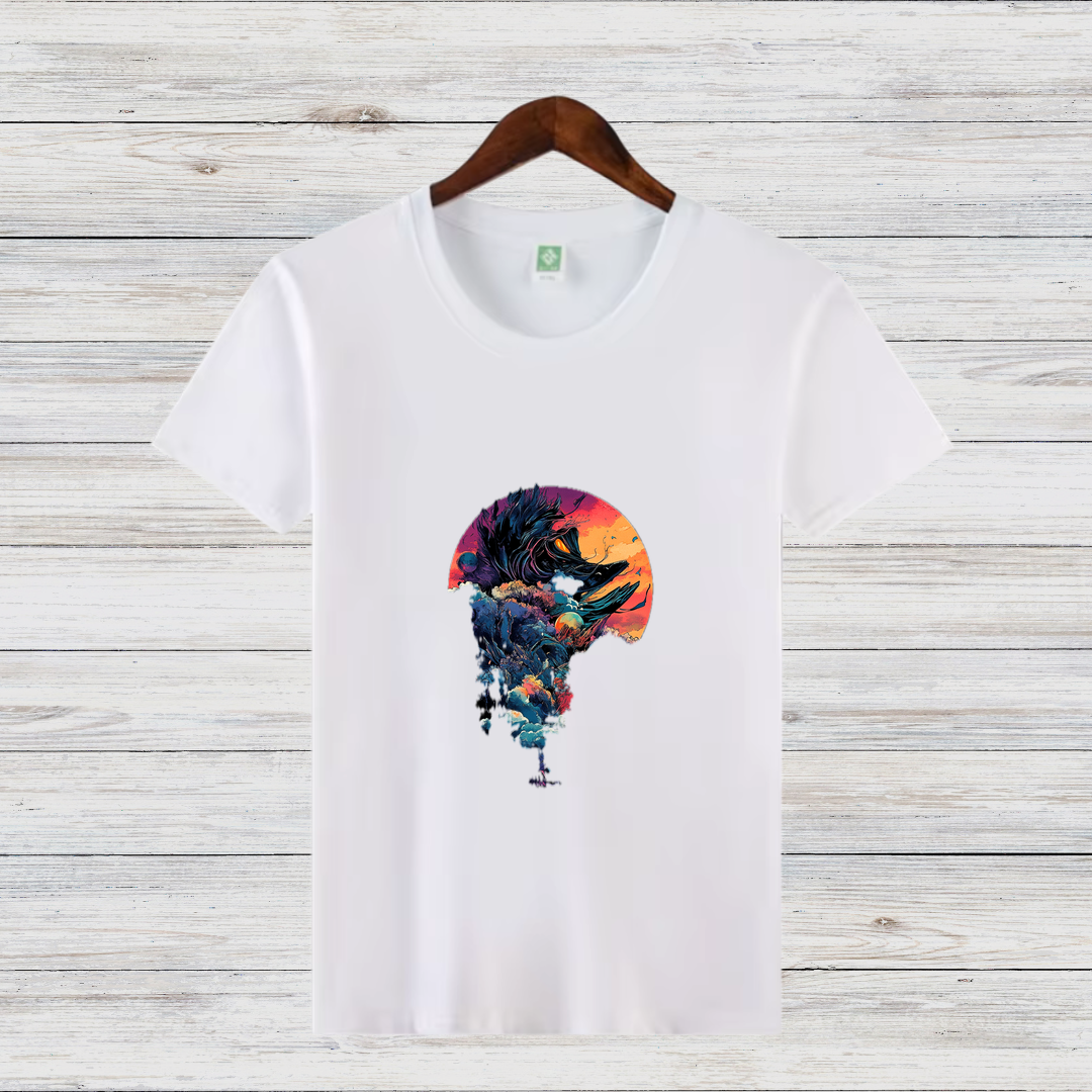 Mystischer Wolf | Künstlerisches Fantasy T-Shirt | Wildes Naturdesign | Stilvolles Statement Shirt für Tierliebhaber