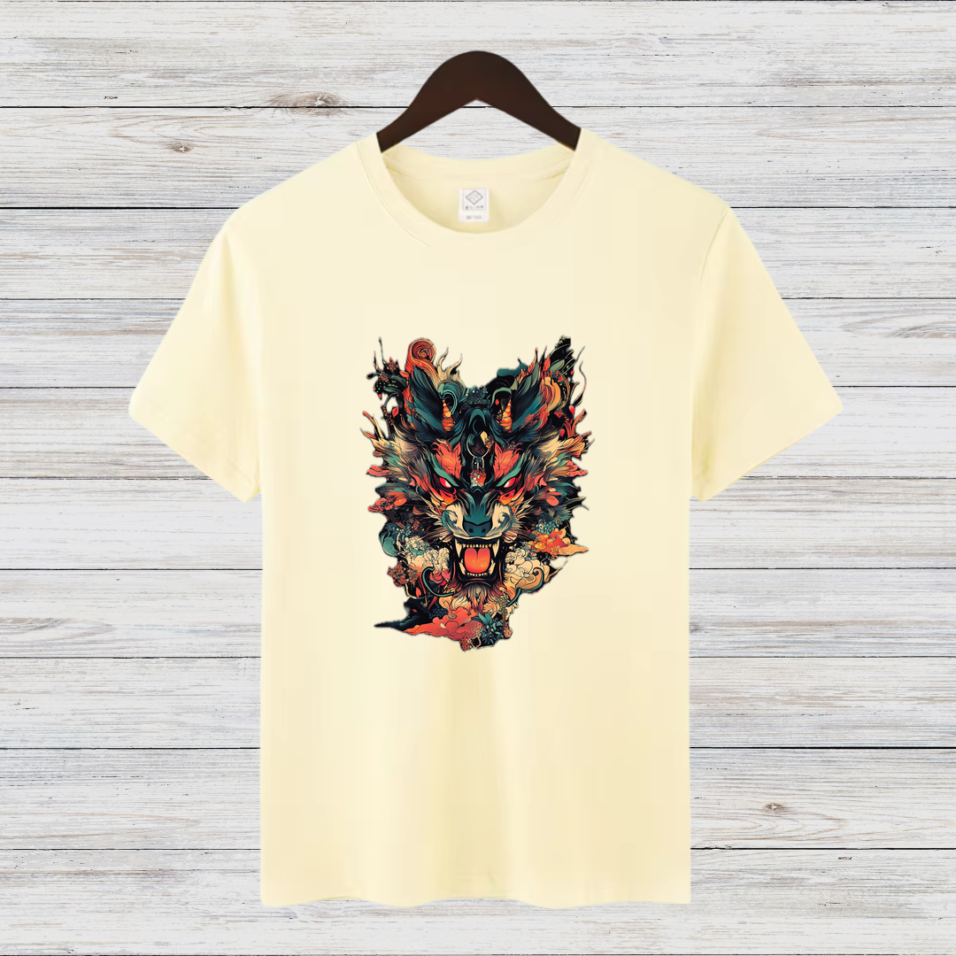 Mystischer Wolf | Stylisches Wintershirt | Kunstvolles Tiermotiv | Statement Shirt für kalte Tage