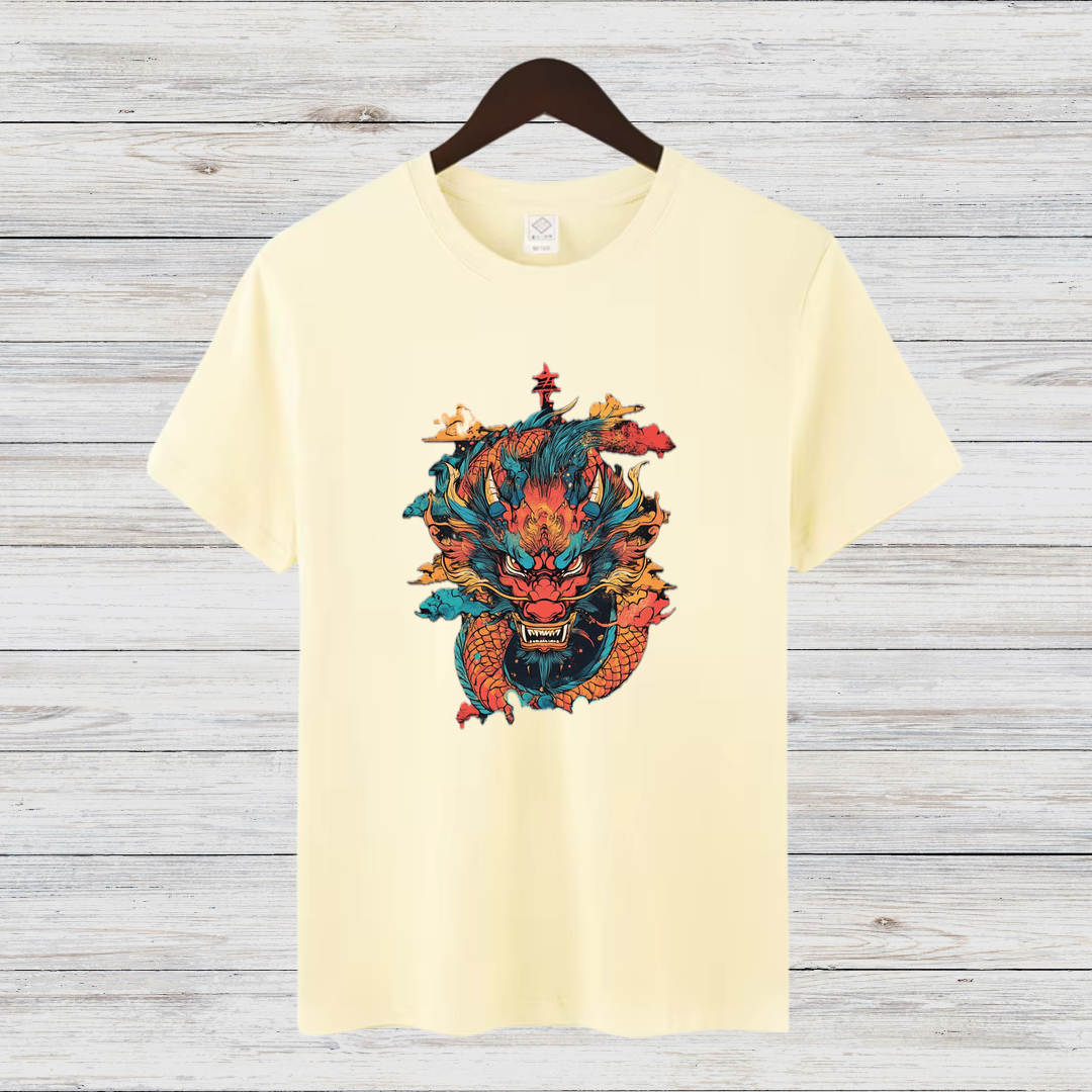 Mystischer Drachengeist | Asiatisches Drachen T-Shirt | Kunstvolles Fantasy Shirt | Statement Shirt für Drachenfans