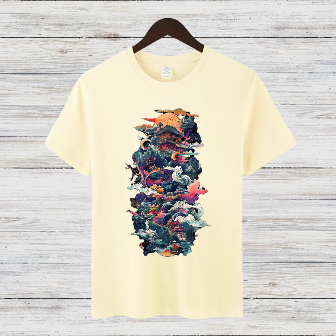 Mystisches Japan Shirt | Fantasievolles Kunst-Design | Asiatische Ästhetik | Stilvolles Baumwollshirt für den Winter