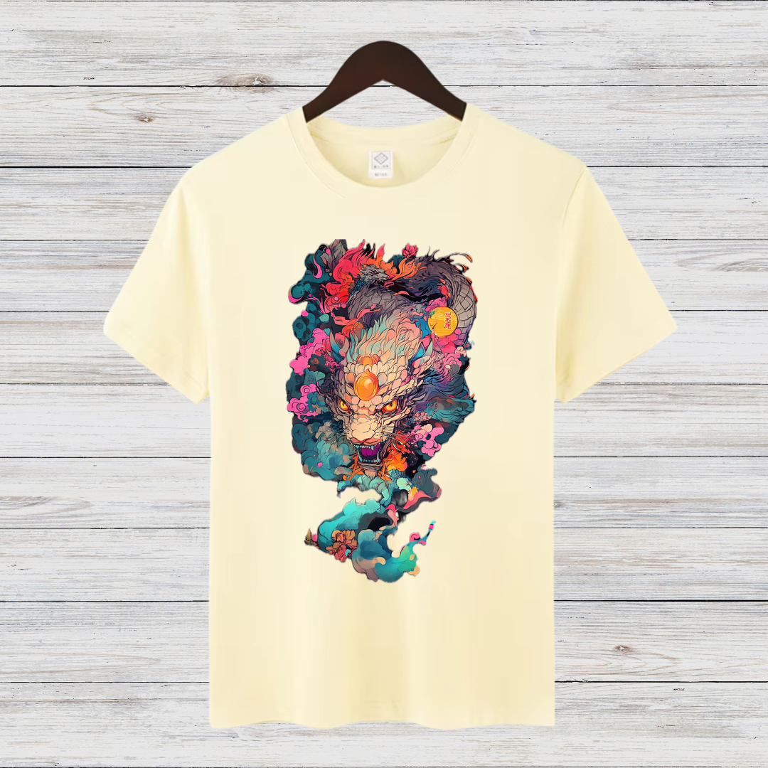 Mystischer Drachengeist | Asiatisches Kunst T-Shirt | Fantasievolles Drachenmotiv | Stilvolles Statement Shirt für den Winter