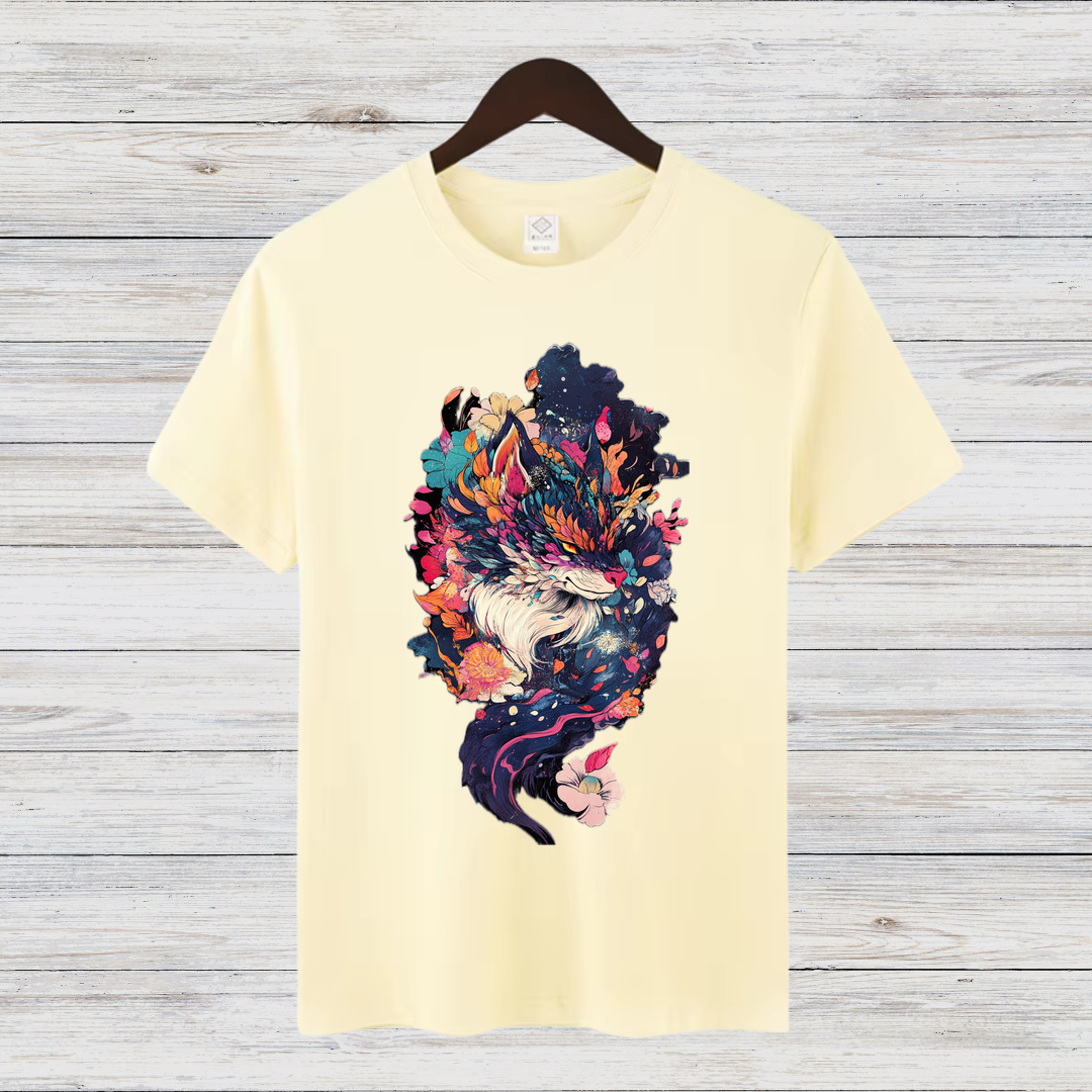 Magischer Winterwolf | Mystisches Kunst T-Shirt | Fantasievolles Design | Trendiges Shirt für die kalte Jahreszeit