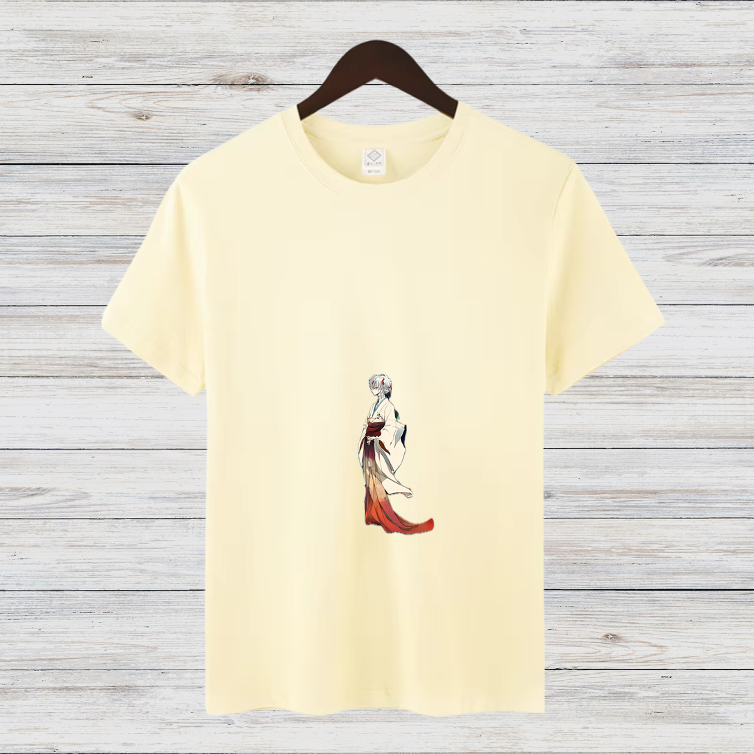 Elegantes Kimono Design | Japanisches Kunst T-Shirt | Minimalistisches Anime Shirt | Stilvolles Baumwollshirt für Fans
