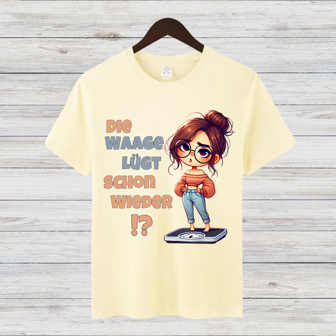 Die Waage lügt schon wieder | Lustiges Statement Shirt | Humorvolles Wintermotiv | Geschenk für Frauen