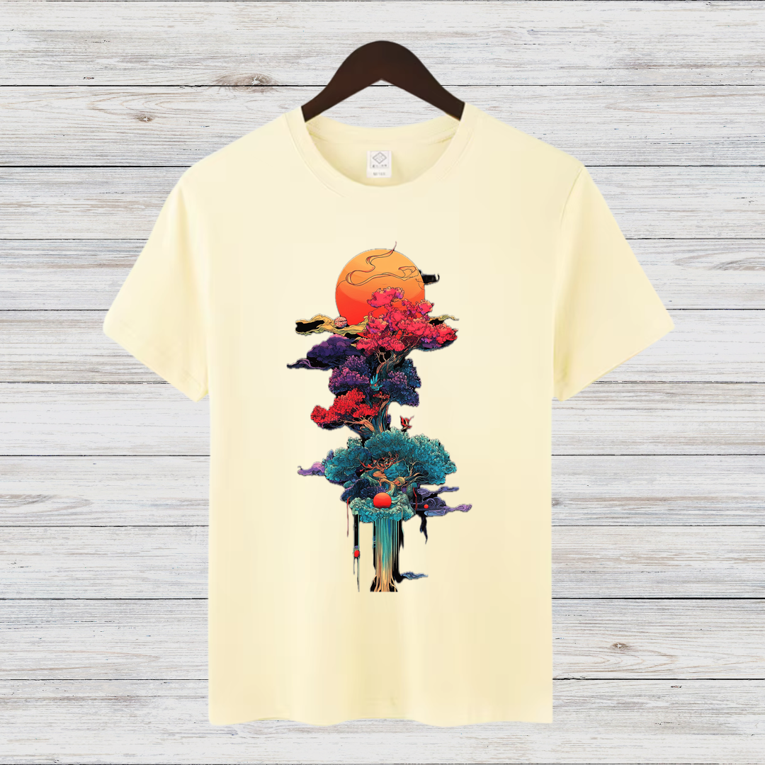 Magischer Winterbaum | Künstlerisches T-Shirt | Mystisches Naturdesign | Stilvolles Shirt für kalte Tage