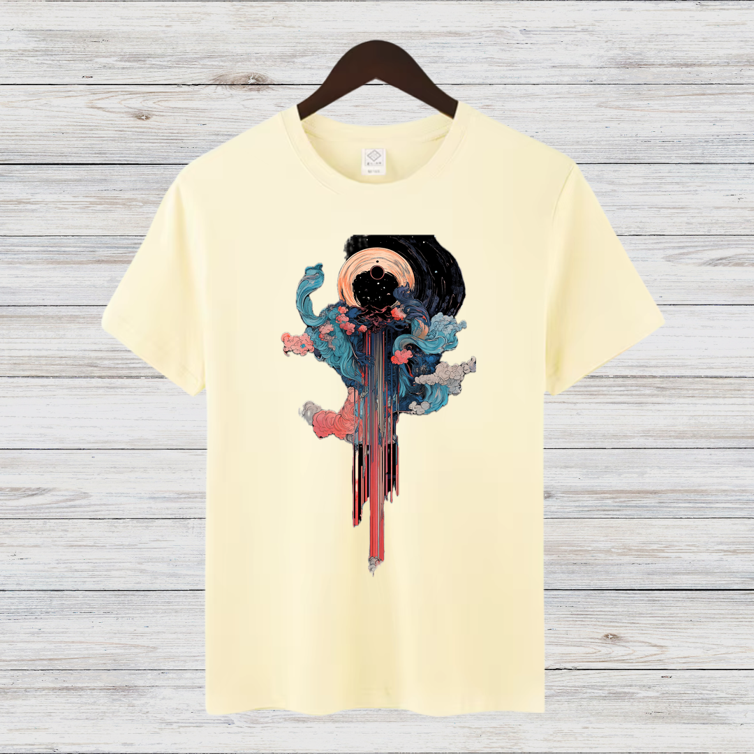 Kosmisches Kunst T-Shirt | Mystisches Design | Stilvolles Statement Shirt | Baumwollshirt für kreative Köpfe