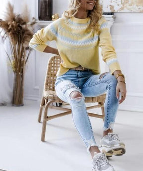 Santvarius® - Fresh yellow long-sleeved sweater