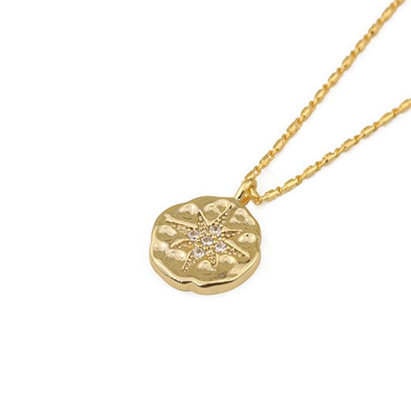 Elendi® - Polaris coin button pendant necklace