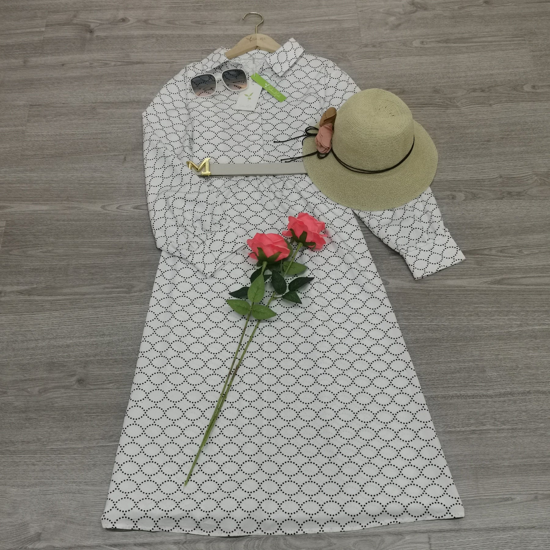 PureWear® - Casual long sleeve white maxi dress