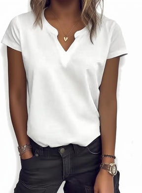 PureWear® - Plain white basic top with short sleeves