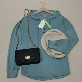 FallStil® - Turquoise plain long sleeve sweatshirt