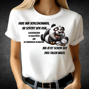 Witziges Panda T-Shirt | Lustiges Motiv für Sportmuffel | Entspannter Statement-Look | Perfekt für den Winter