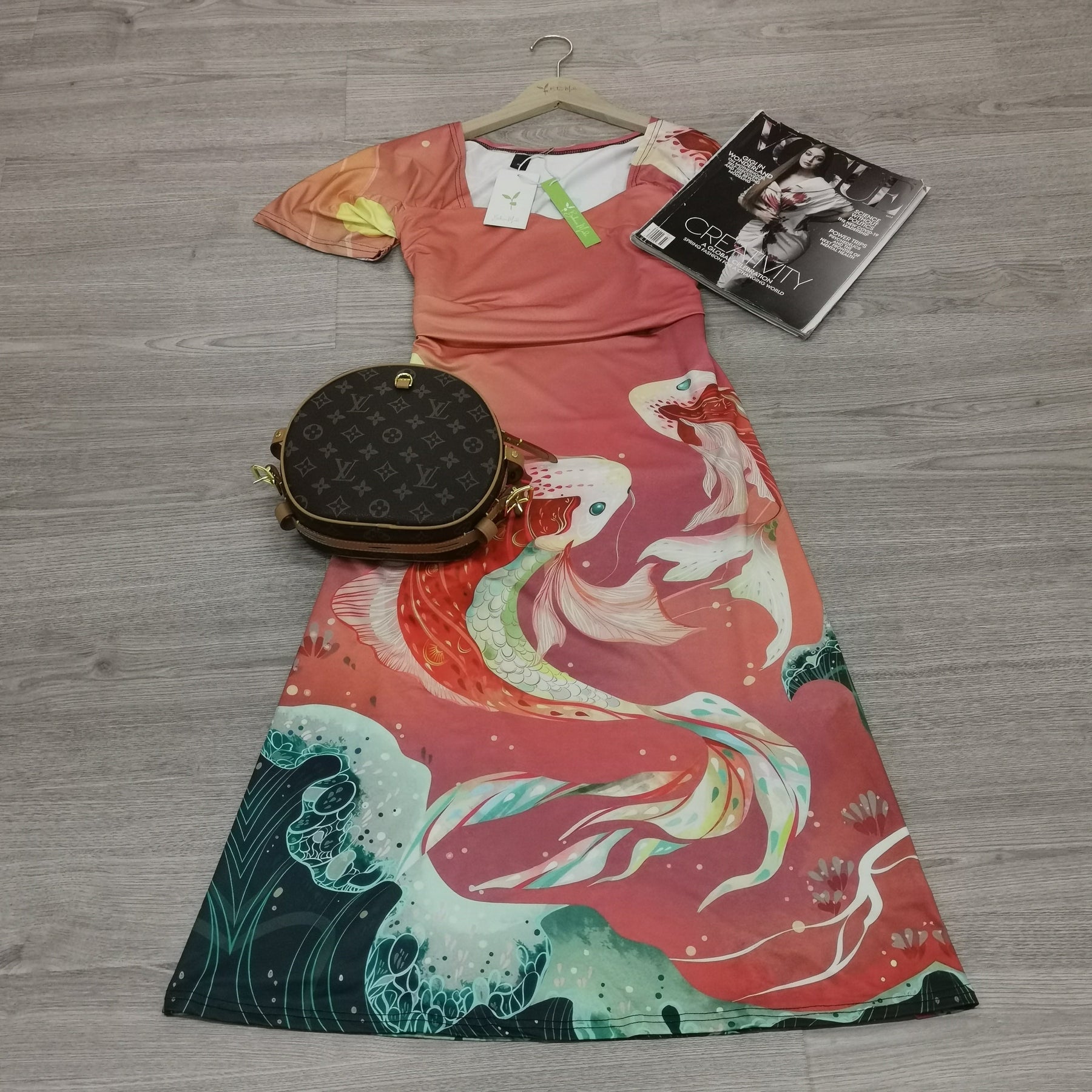 EcoExotica® - Casual midi dress in vintage look with patchwork pattern