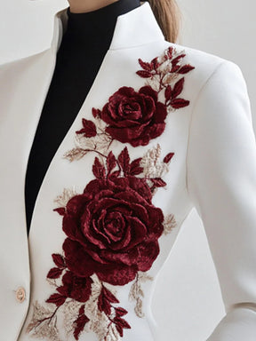 RoseWhite Coat Elegance