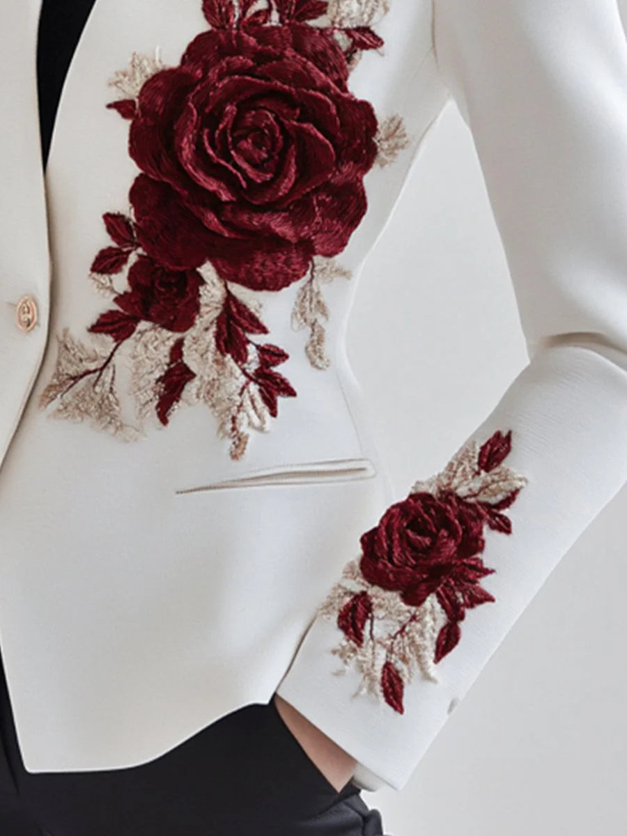 RoseWhite Coat Elegance