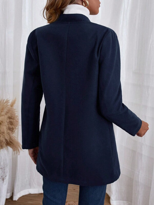 StrickSinn® - Navy blue long sleeve plain outerwear