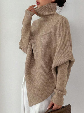 StrickSinn® - Apricot-colored plain sweater with turtleneck