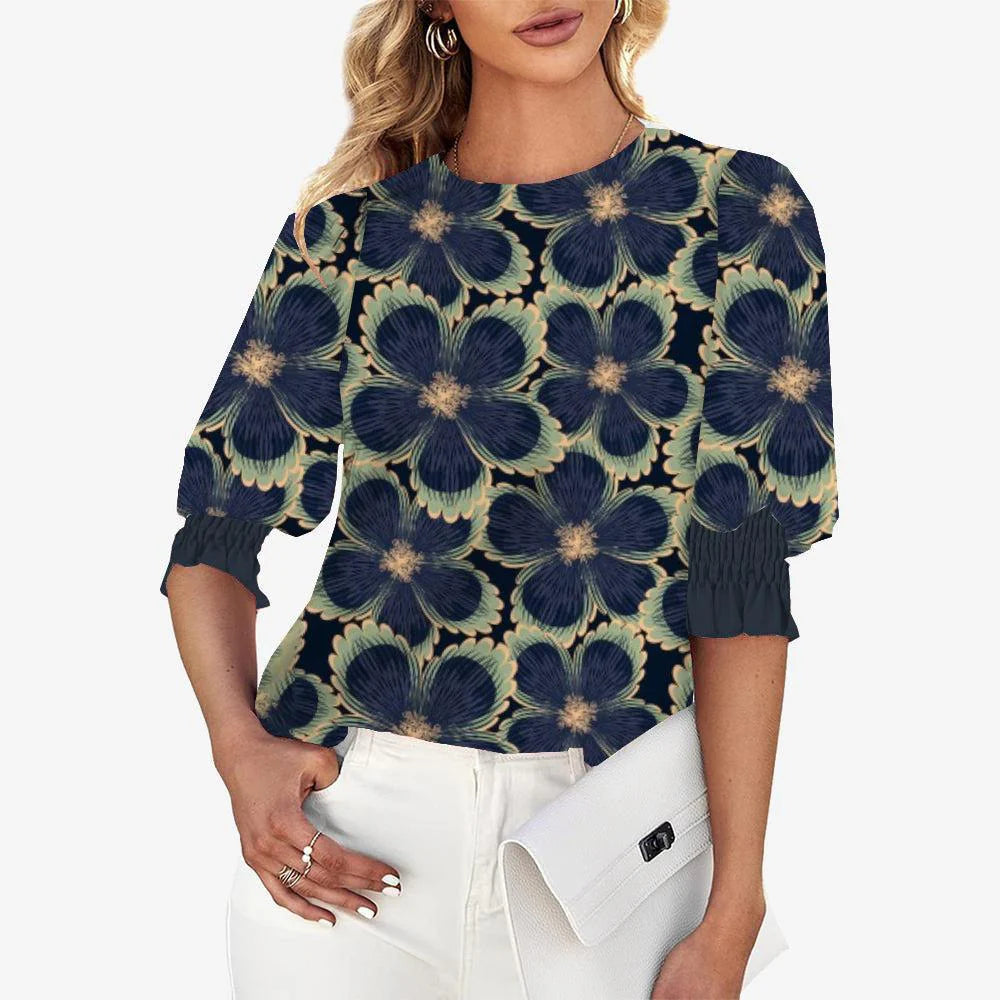 NavyFlower Charm Top