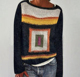 WinterTrend® - Chic print sweater with round neck