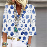 Blue Dots V-Tunic