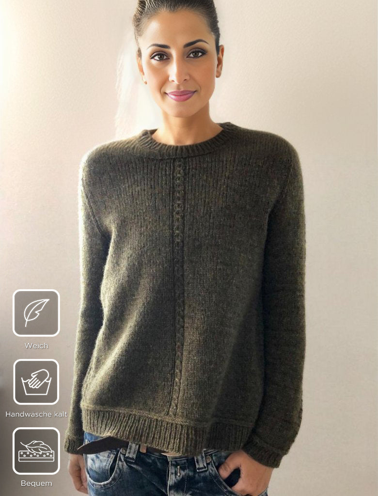 Naturlux® - Simple long-sleeved sweater with round neck