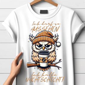 Eulen-Nachtshirt | Lustiges Winterdesign | Humorvolles Statement-Shirt | Perfekt für kalte Tage