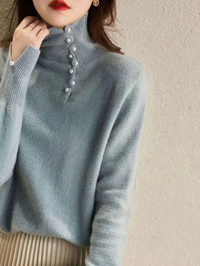 AvaEleganz roll-button sweater