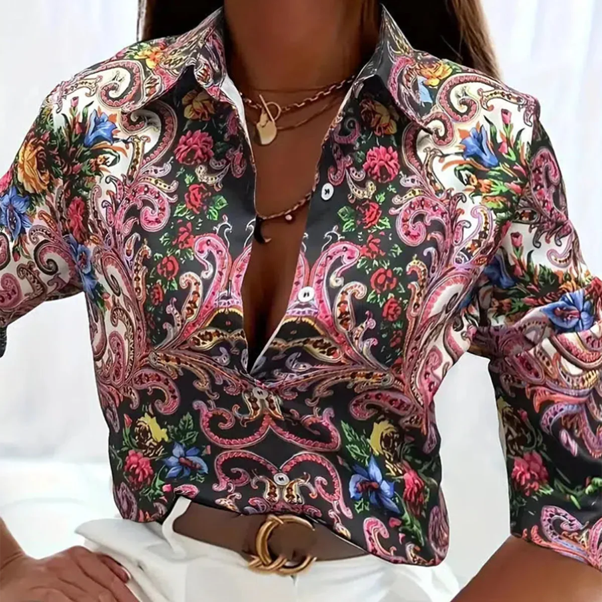 Paisley collar shirt