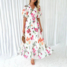 FlowerWhite Maxi Dress