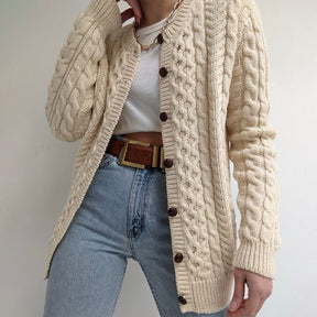 StrickSinn® - Beige plain long-sleeved sweater